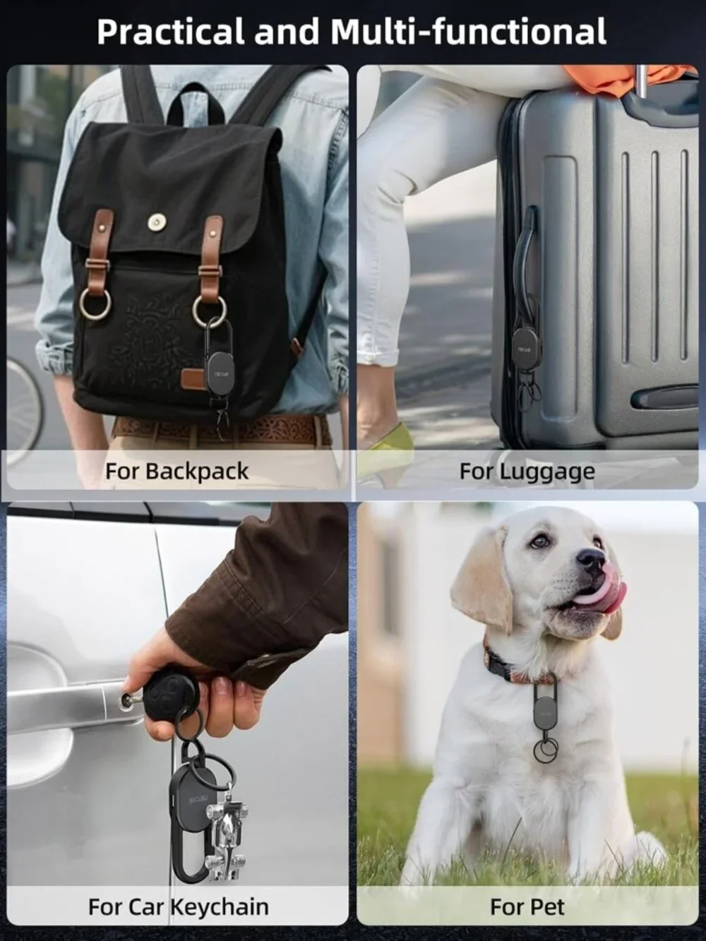GPS Keychain Tracker for Apple Find My - Smart Car Key Finder Accessory